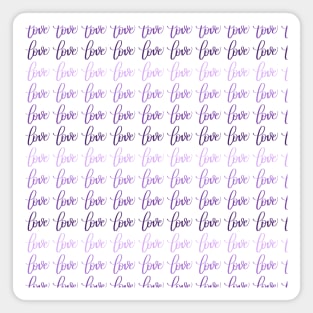 Love in Purple Gradient Pattern Modern Calligraphy Lettering Magnet